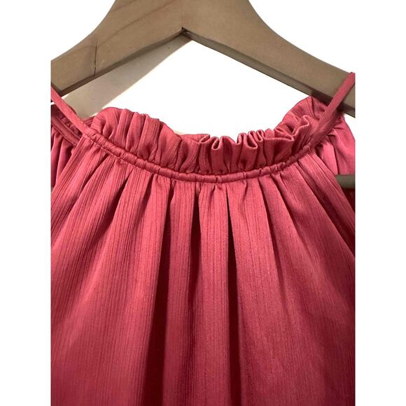 Trina Turk Size Small Womens Fuchsia Halter Sleeveless  Ruffle Hem Dress - Picture 2 of 8